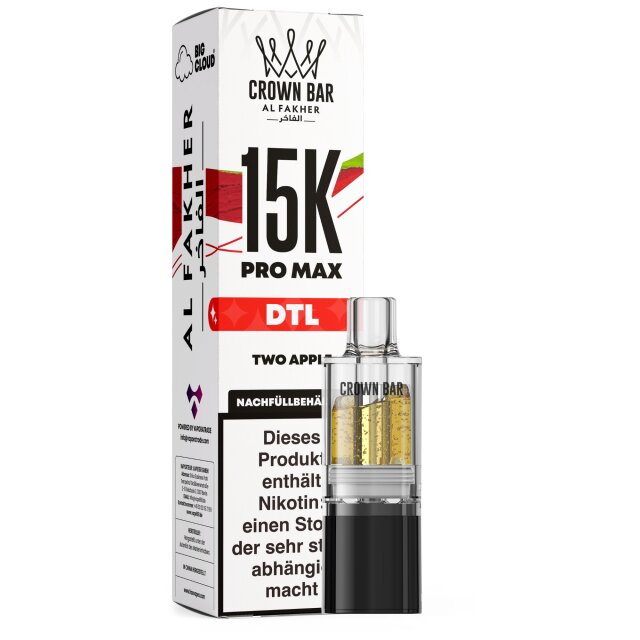 Al Fakher Pro Max Pod 15K - Two Apple 6mg (DTL)
