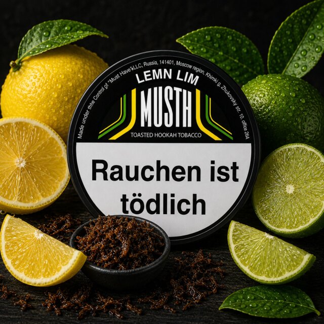 MustH Dark Blend Shisha Tabak 200g - LEMN LIM
