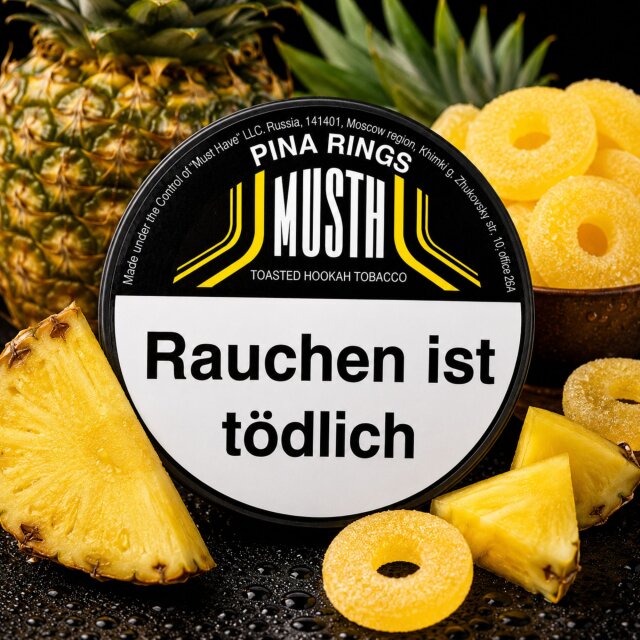 MustH Dark Blend Shisha Tabak 200g - PINA RINGS