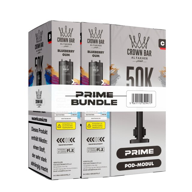 Al Fakher Hypermax Prime 50K - Blueberry Gum (2er Pod + Coil)