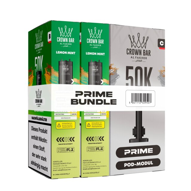 Al Fakher Hypermax Prime 50K - Lemon Mint (2er Pod + Coil)