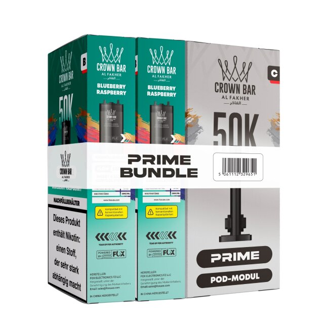 Al Fakher Hypermax Prime 50K - Blueberry Raspberry (2er Pod + Coil)