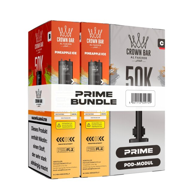 Al Fakher Hypermax Prime 50K - Pineapple Ice (2er Pod + Coil)