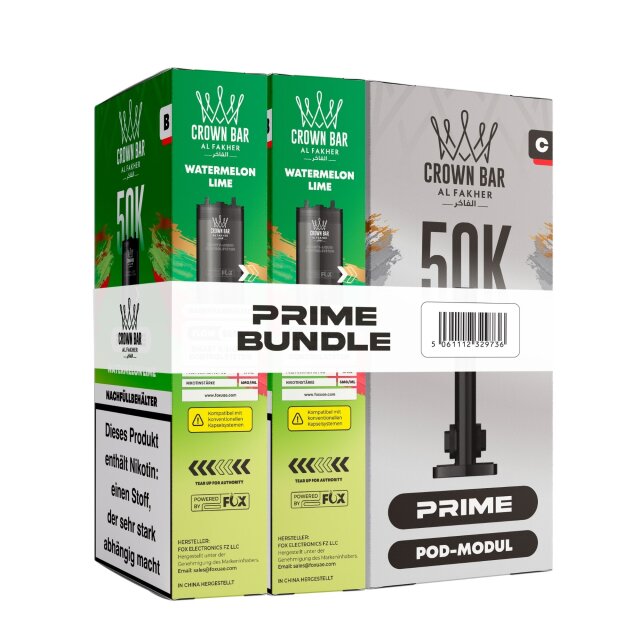Al Fakher Hypermax Prime 50K - Watermelon Lime (2er Pod + Coil)