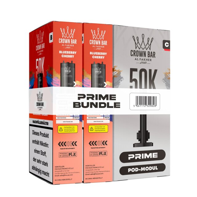 Al Fakher Hypermax Prime 50K - Blueberry Cherry (2er Pod + Coil)