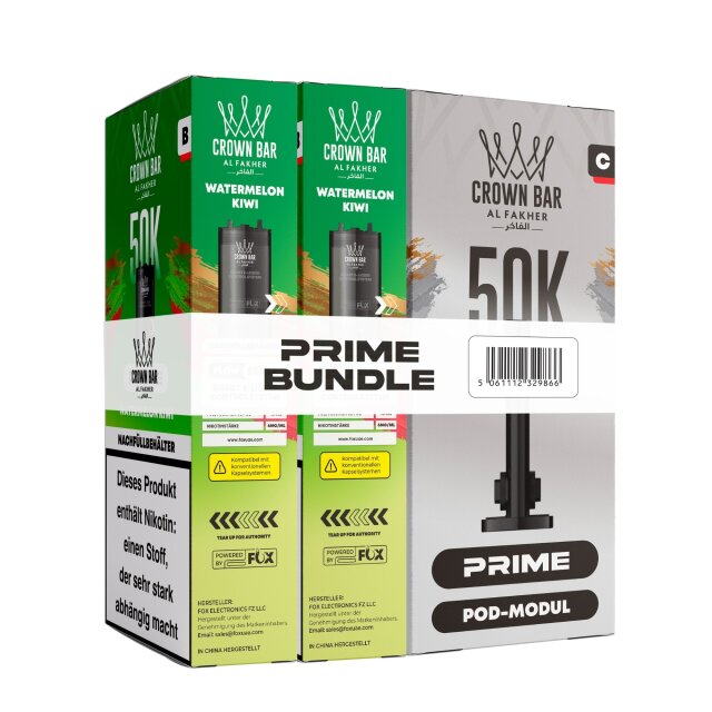 Al Fakher Hypermax Prime 50K - Watermelon Kiwi (2er Pod + Coil)