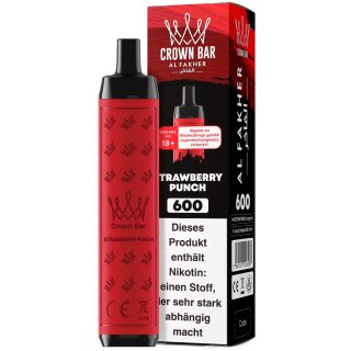 Al Fakher Crown Bar 600 Vape - Strawberry Punch