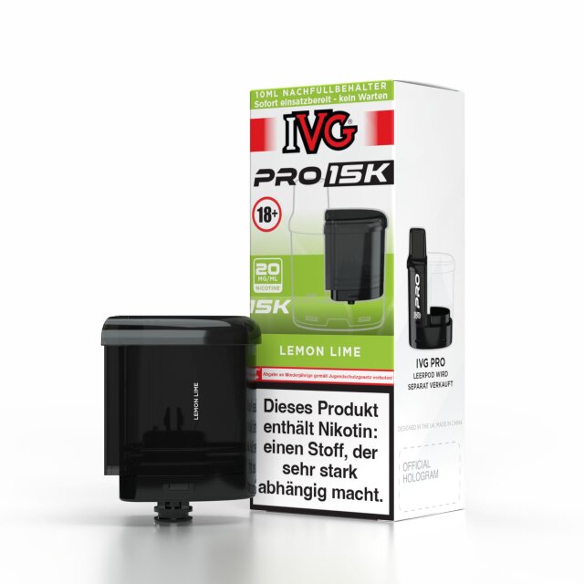 IVG PRO 15K Nachfüllbehälter 10ml - Lemon Lime 20mg